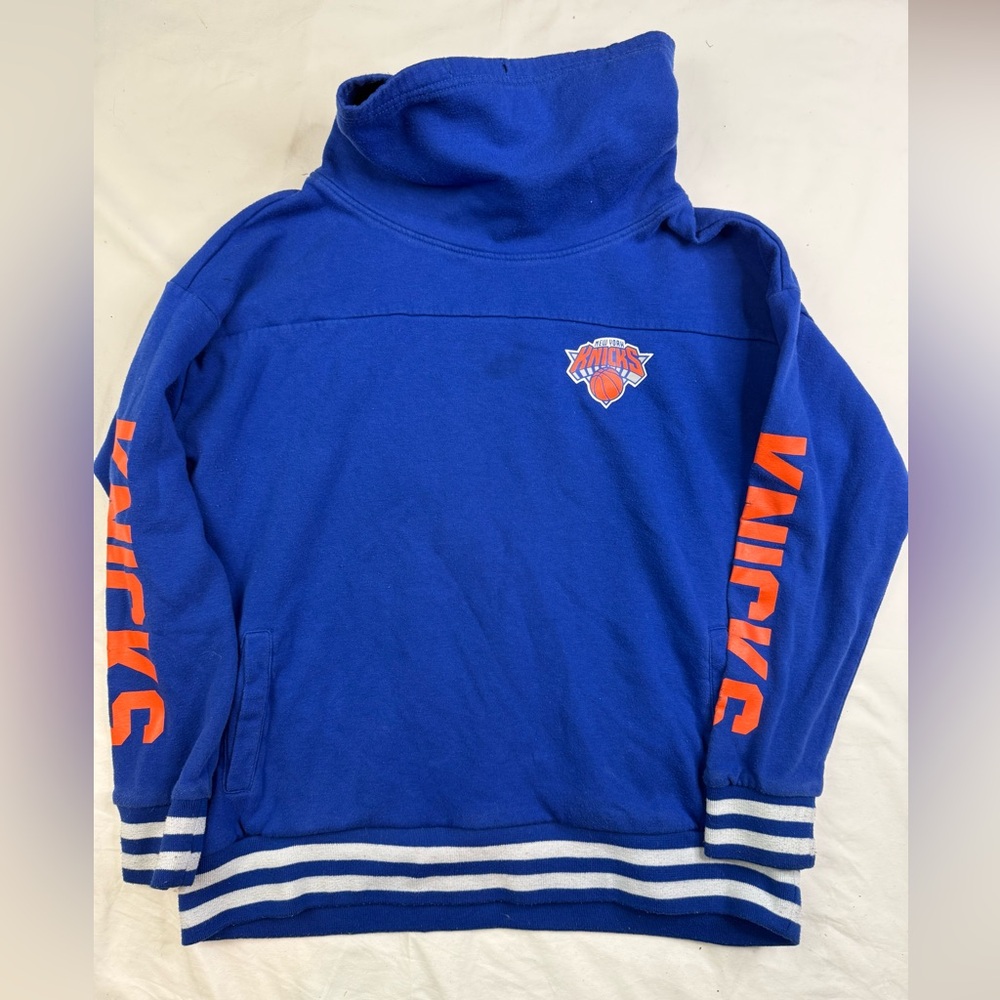 New York Knicks NBA UNK Blue L Funnel Neck Sweatshirt Womens A040525